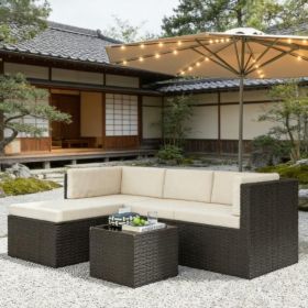 3-piece terrace furniture set, outdoor furniture set, garden set, beige