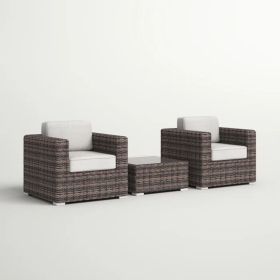 Fully Assembled 2-Person Rattan Wicker Seating Set with Cushions (Color: as Pic)